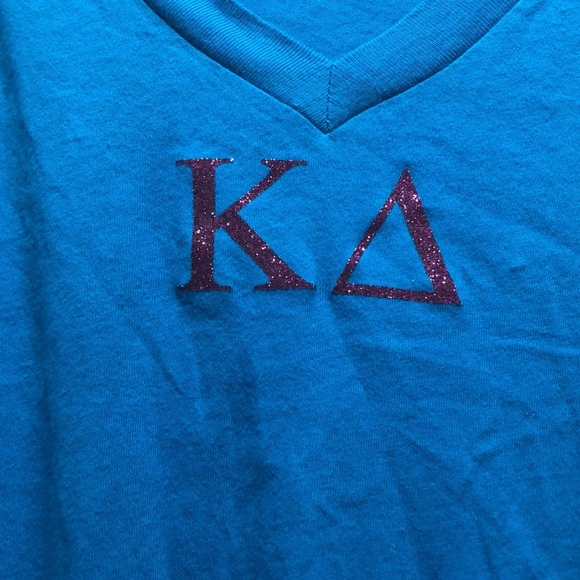 Kappa Delta KD Glitter Letter Sorority V-Neck - Picture 2 of 6